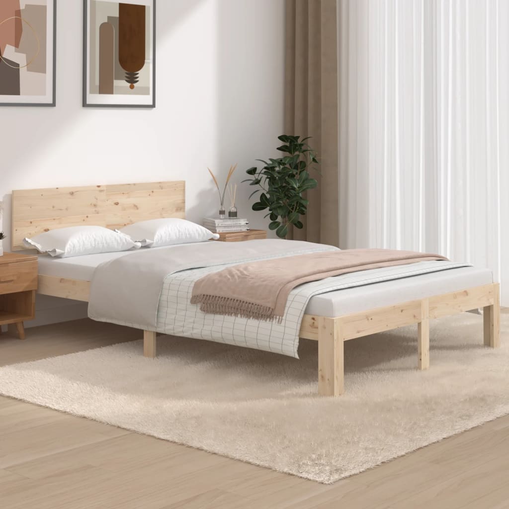 Vetonek Estructura de cama sin colchón madera de pino maciza 120x200 cm