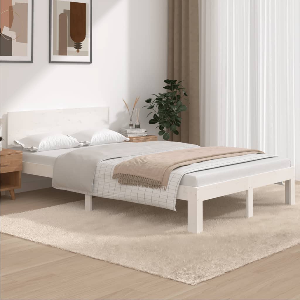 Vetonek Estructura de cama sin colchón madera pino blanco 120x200 cm