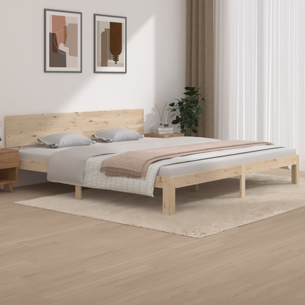 Vetonek Estructura de cama sin colchón madera maciza de pino 200x200 cm