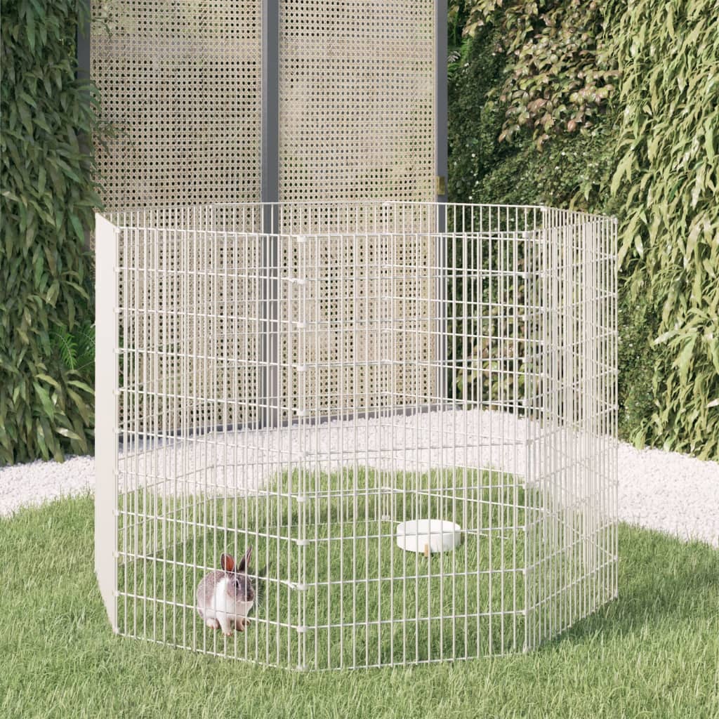 Vetonek Recinto animales corral 8 paneles hierro galvanizado 54x100 cm