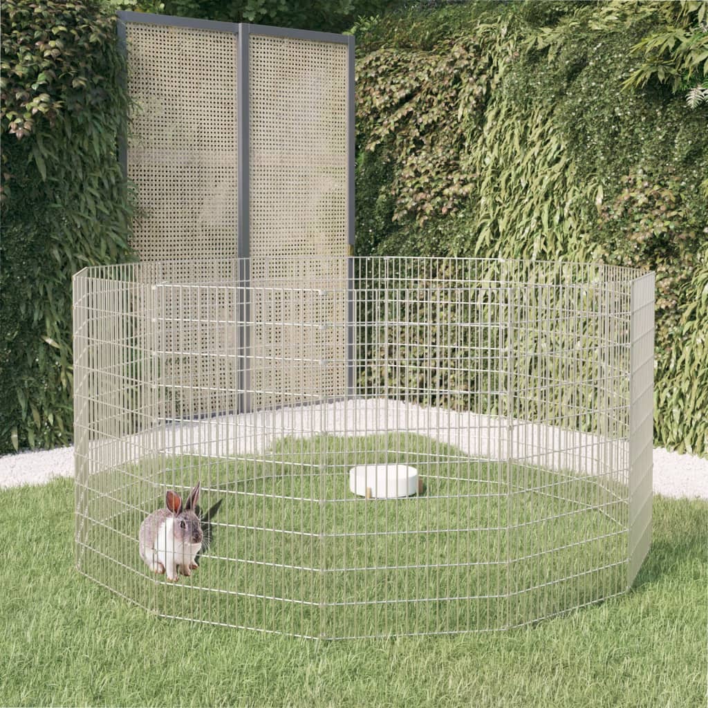 Vetonek Recinto animales corral 12 paneles hierro galvanizado 54x100 cm