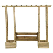Pergola de jardin avec banc et jardinières en bois de pin imprégné v0296 - Vetonek