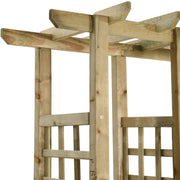 Pergola de jardin avec banc et jardinières en bois de pin imprégné v0296 - Vetonek