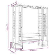Pergola de jardin avec banc et jardinières en bois de pin imprégné v0296 - Vetonek
