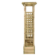 Pergola de jardin avec banc et jardinières en bois de pin imprégné v0302 - Vetonek