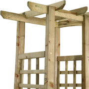 Pergola de jardin avec banc et jardinières en bois de pin imprégné v0302 - Vetonek
