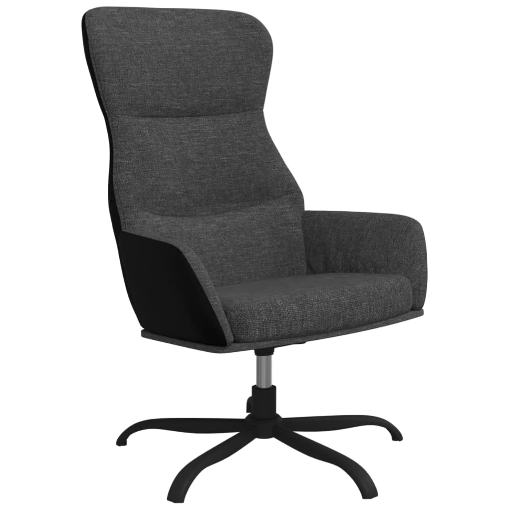 Relax armchair with dark gray fabric footrest