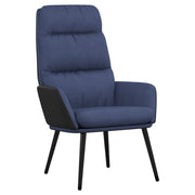 Sillón de relax con taburete de tela y cuero sintético azul V2610 Vetonek