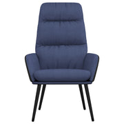 Sillón de relax con taburete de tela y cuero sintético azul V2610 Vetonek