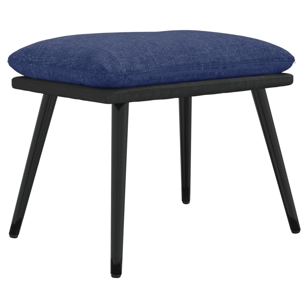 Sillón de relax con taburete de tela y cuero sintético azul V2610 Vetonek