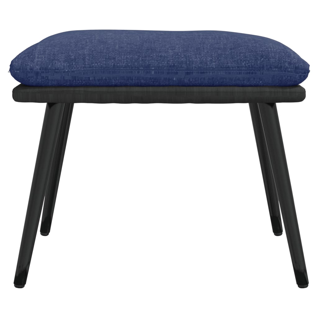 Sillón de relax con taburete de tela y cuero sintético azul V2610 Vetonek