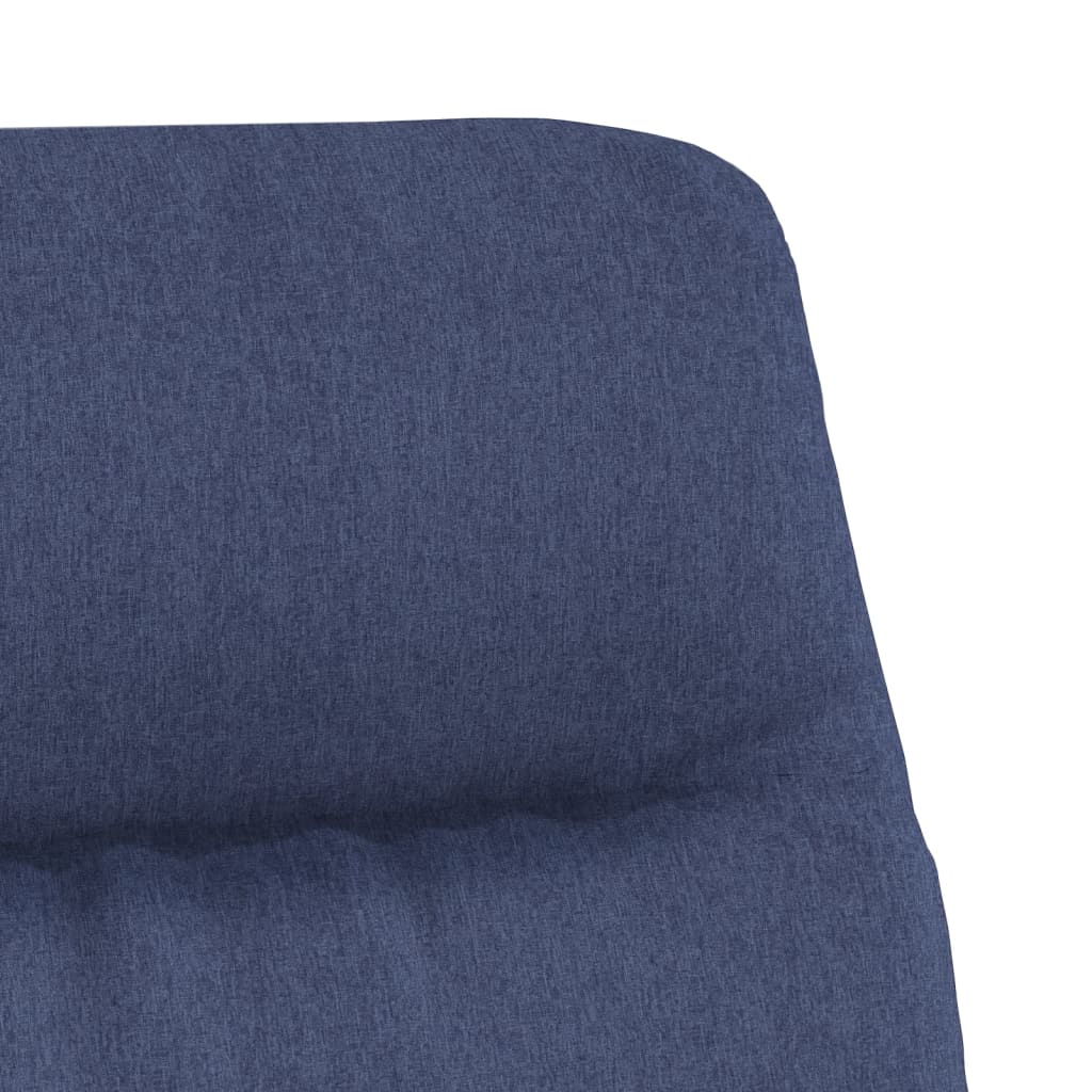 Sillón de relax con taburete de tela y cuero sintético azul V2610 Vetonek