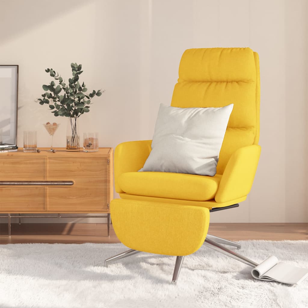 Vetonek Sillón de relax con reposapiés tela amarillo mostaza