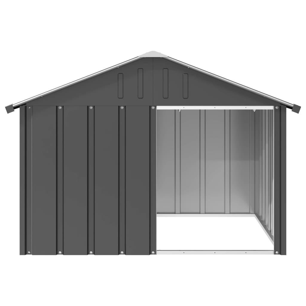 Casa de perro acero galvanizado antracita 116,5x103x81,5 cm