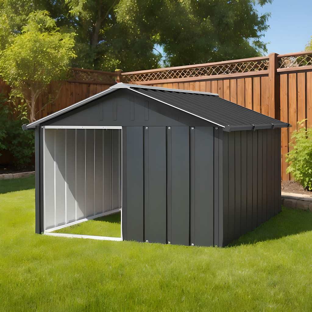 Casa perros acero galvanizado gris antracita 116,5x153x81,5 cm