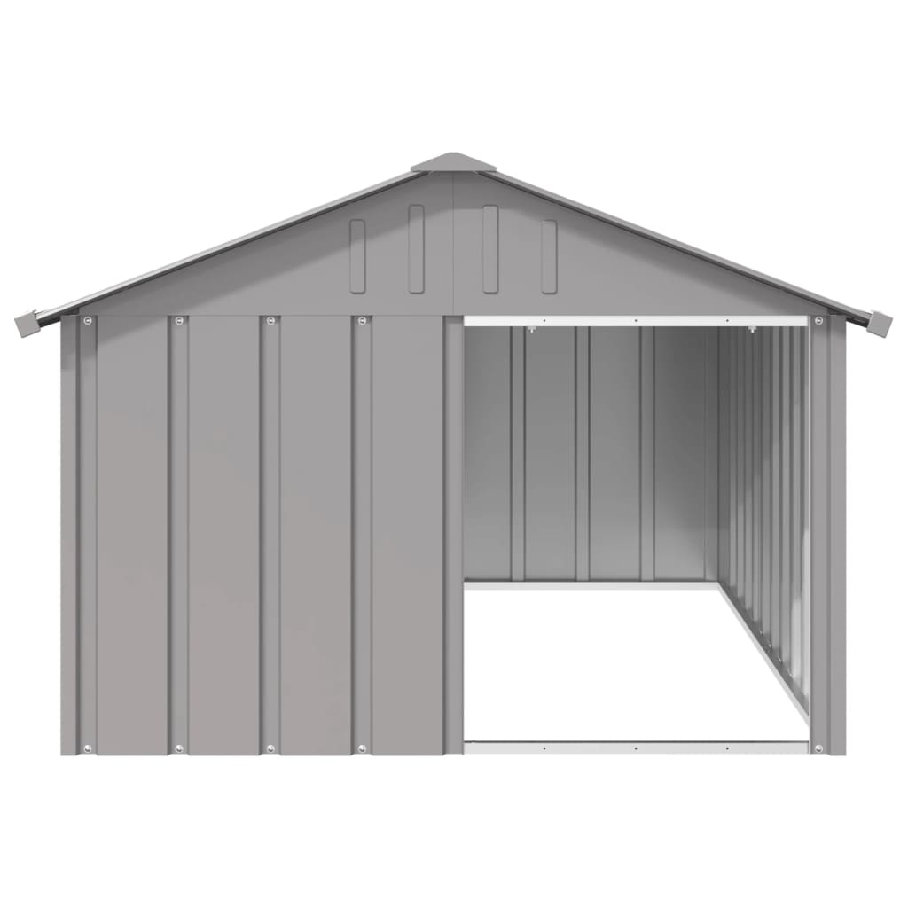 Casa para perros acero galvanizado gris 116,5x153x81,5 cm