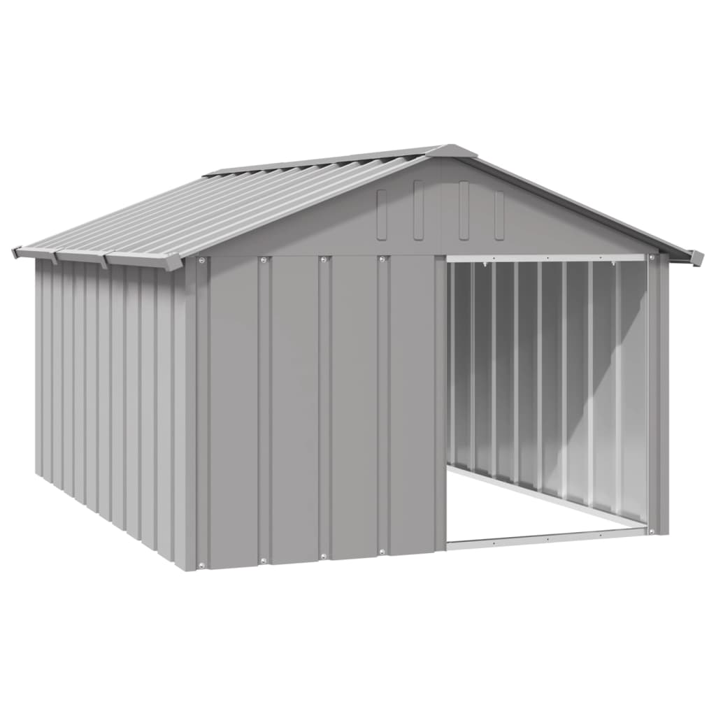 Vetonek Casa para perros acero galvanizado gris 116,5x153x81,5 cm