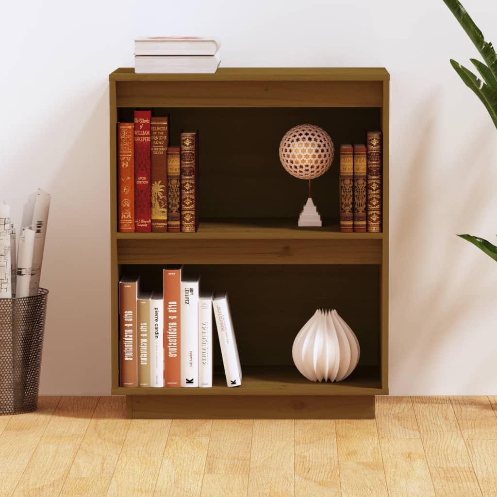 Brown pine wooden console table 60x34x75 cm