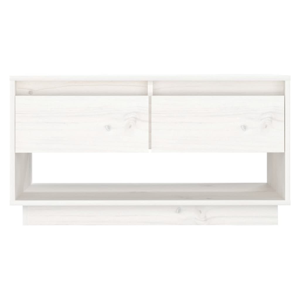 Mueble de TV de madera maciza de pino blanco 74x34x40 cm