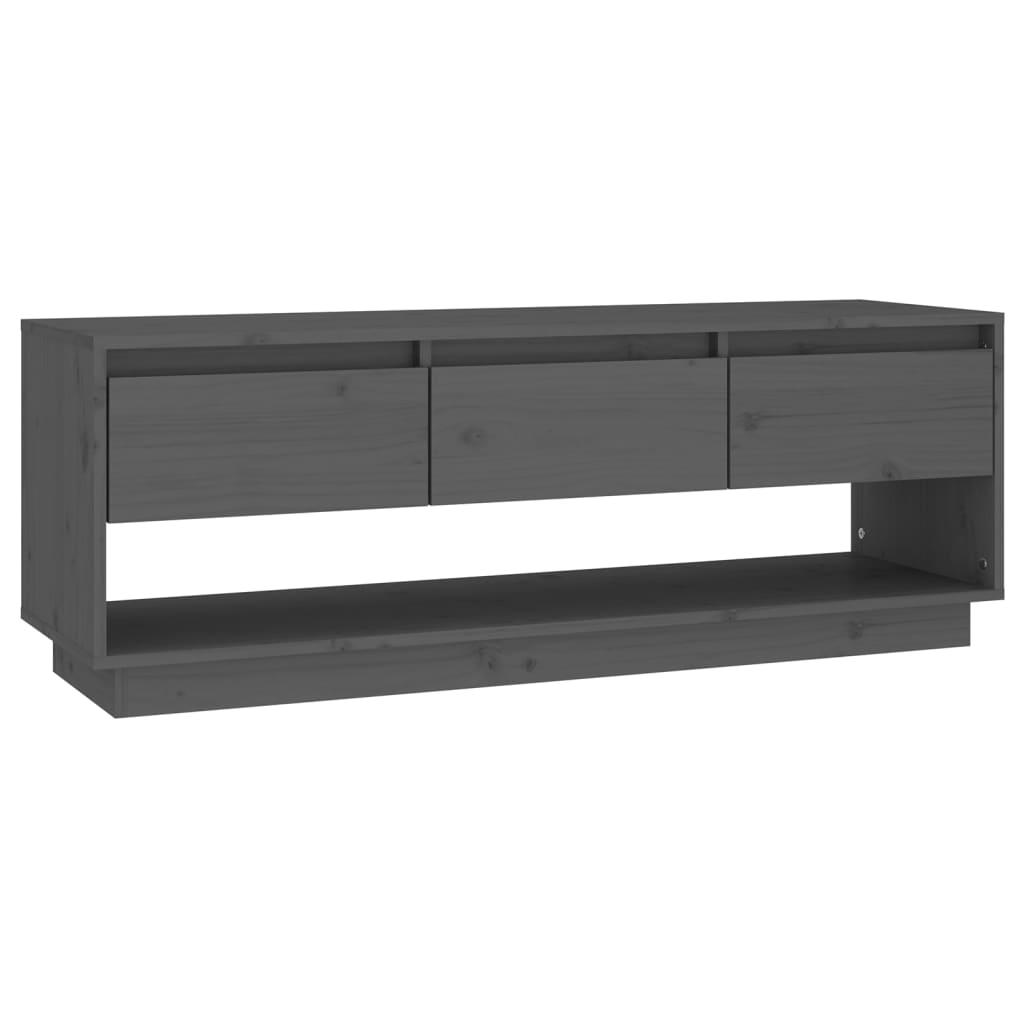 Mueble de TV de madera maciza de pino gris 110,5x34x40 cm vidaXL