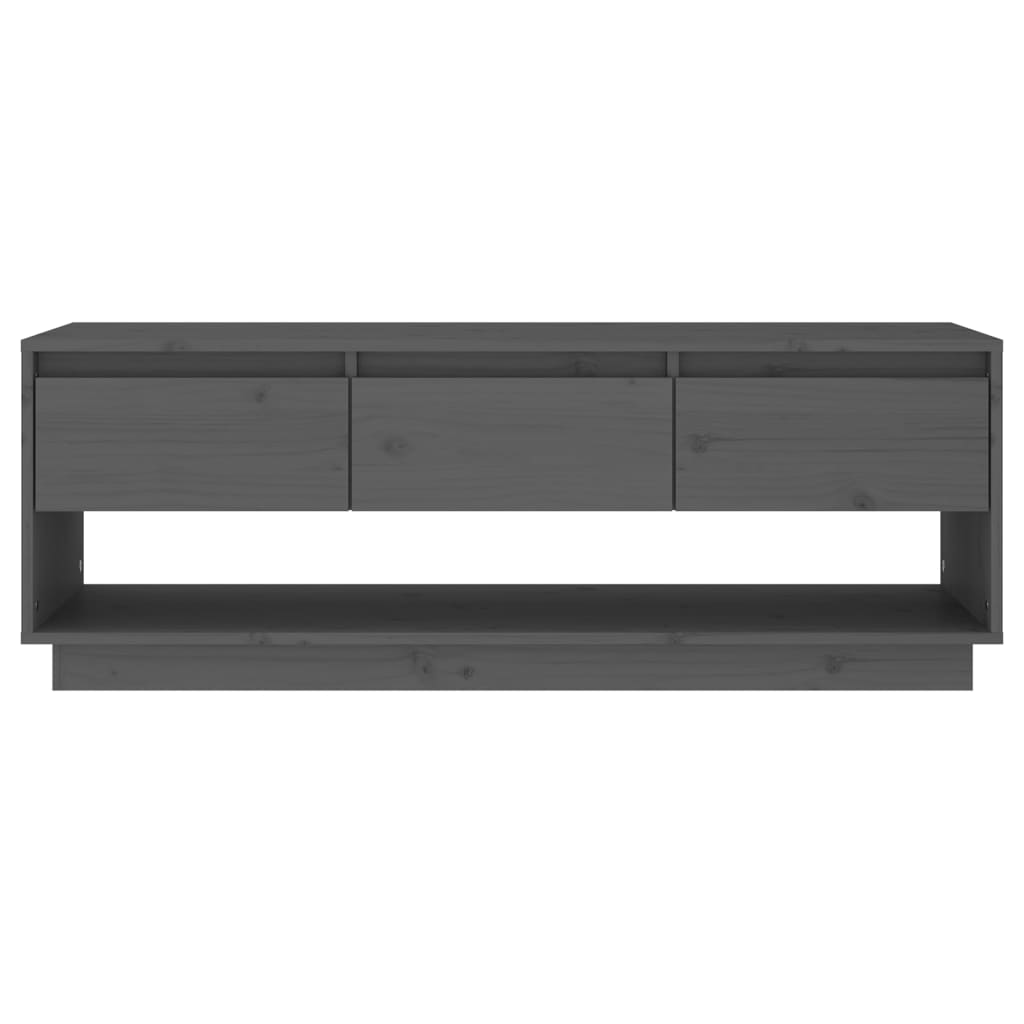 Mueble de TV de madera maciza de pino gris 110,5x34x40 cm vidaXL