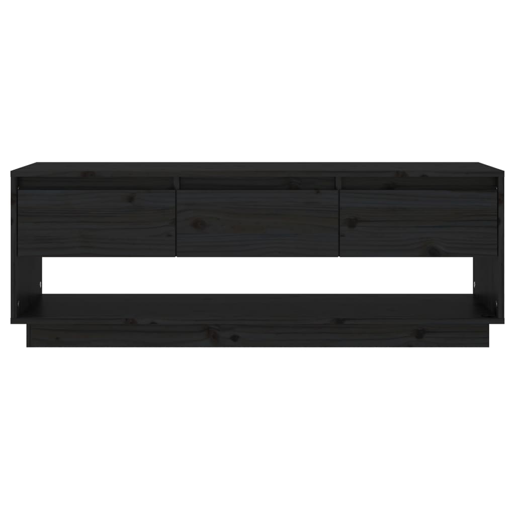 Mobilier de télévision en bois de pin noir 110,5x34x40 cm