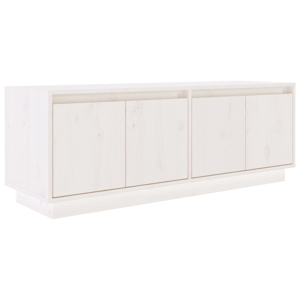 Mueble de TV de madera maciza de pino blanco 110x34x40 cm vidaXL