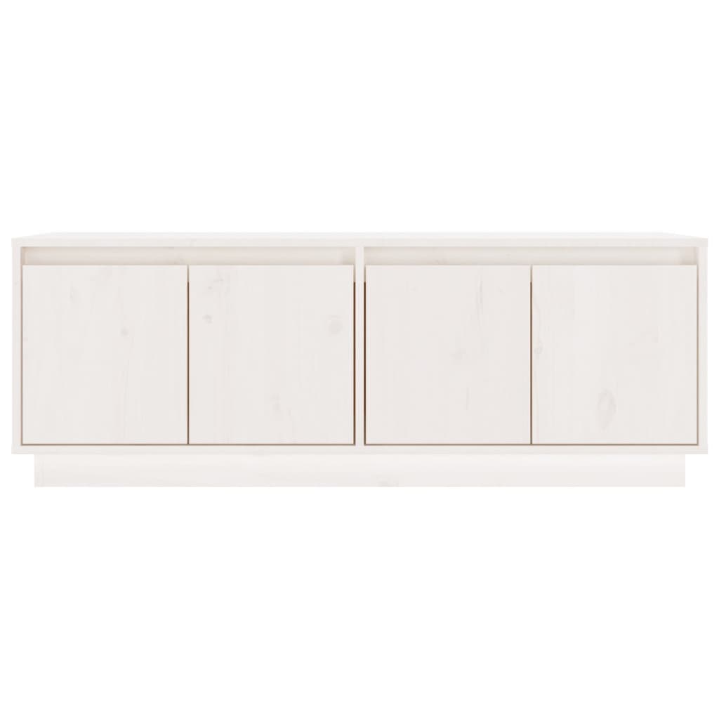 Mueble de TV de madera maciza de pino blanco 110x34x40 cm vidaXL