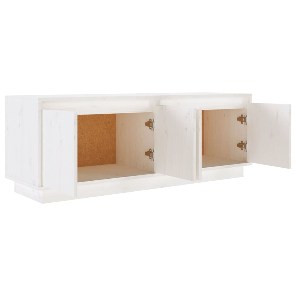 Mueble de TV de madera maciza de pino blanco 110x34x40 cm vidaXL