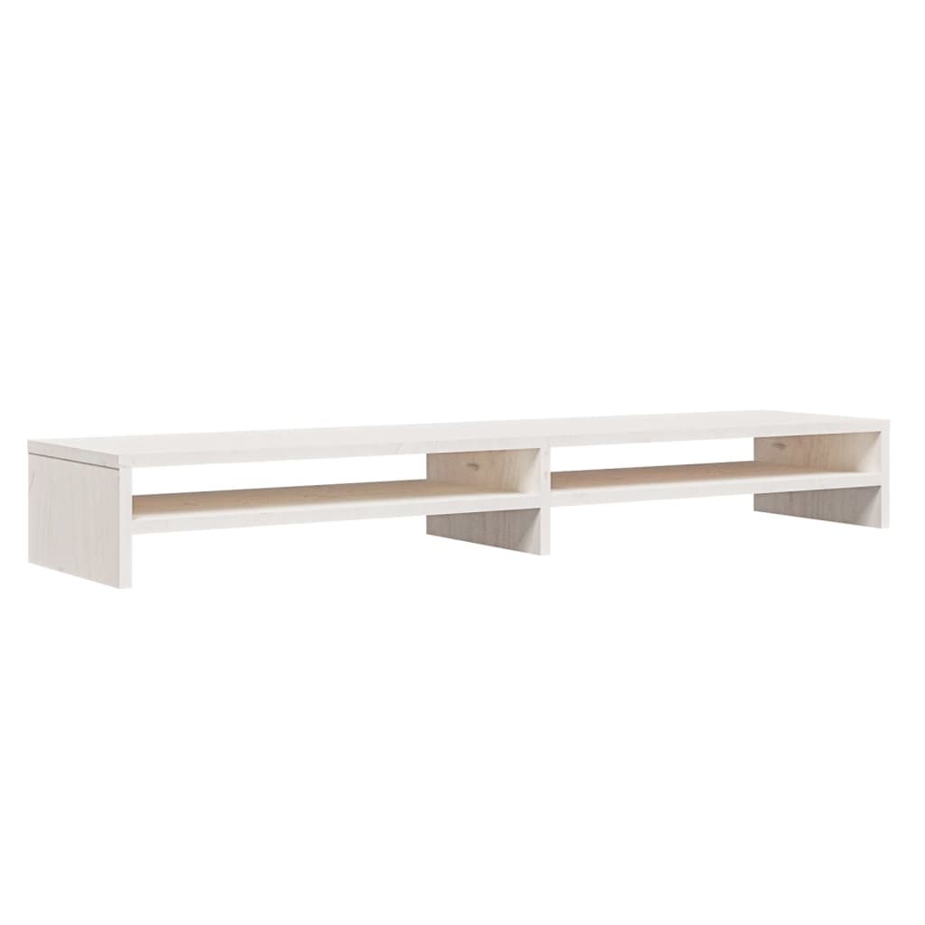 Soporte de monitor madera maciza de pino blanco 100x24x13 cm vidaXL