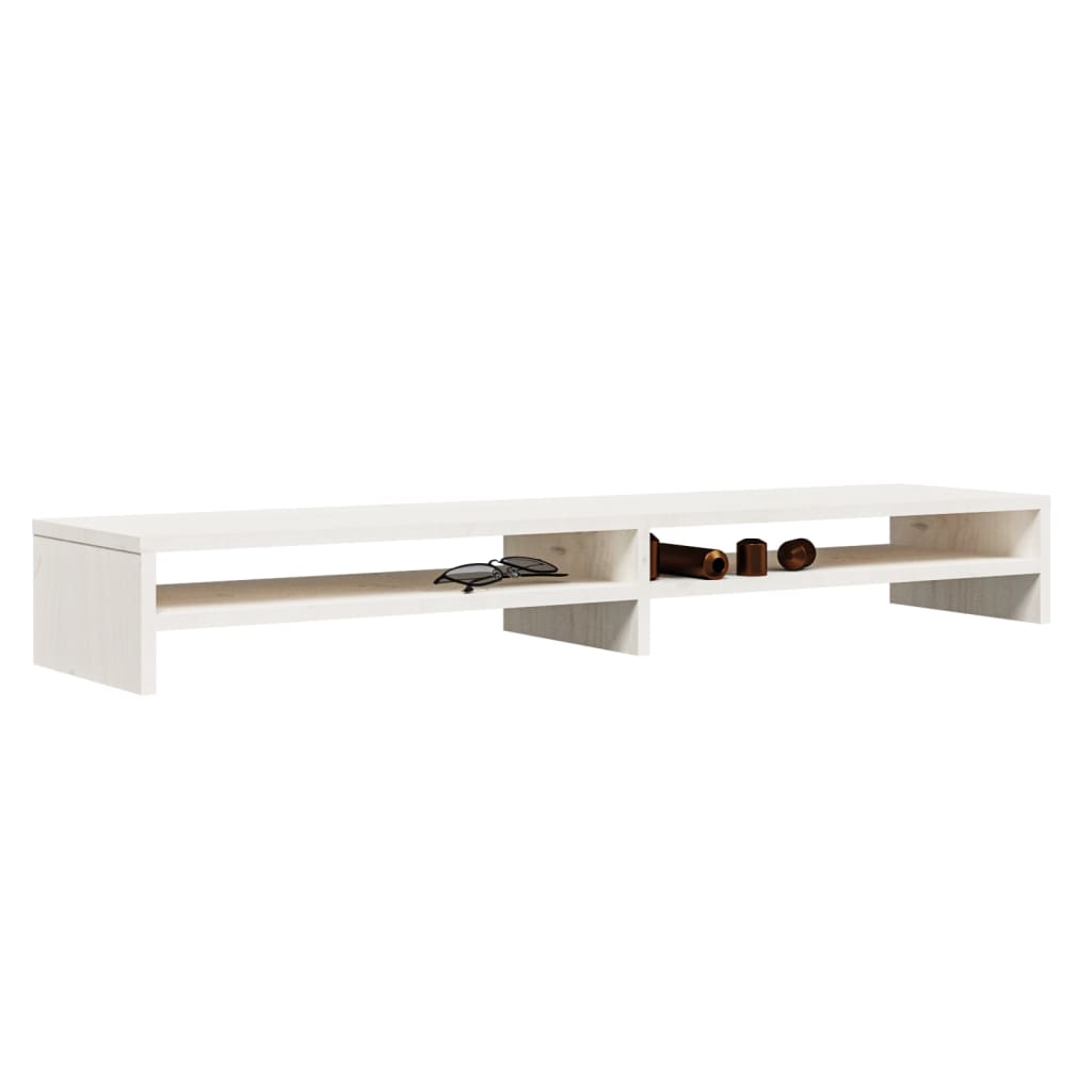 Soporte de monitor madera maciza de pino blanco 100x24x13 cm vidaXL