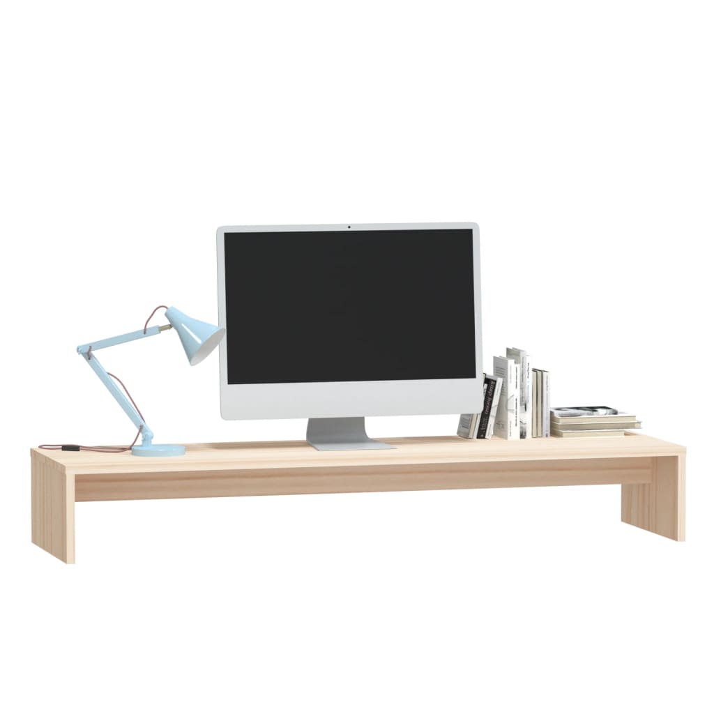 Soporte para monitor madera maciza de pino 100x27x15 cm vidaXL