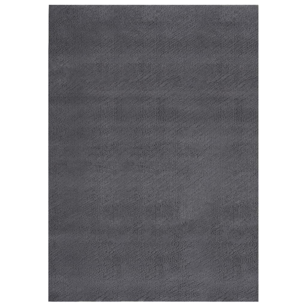 Vetonek Alfombra pelo corto blando suave lavable antracita 160x230 cm