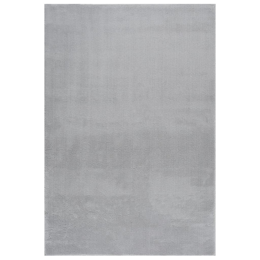 Vetonek Alfombra de pelo corto esponjoso suave lavable gris 160x230 cm