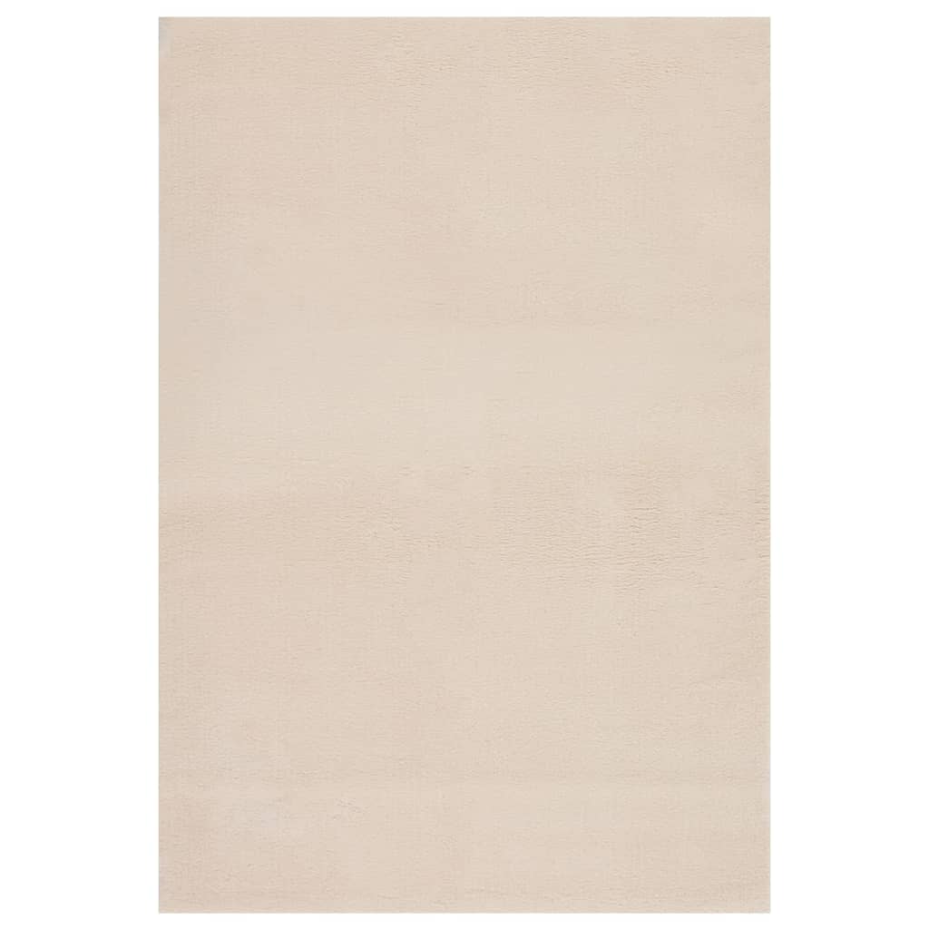 Vetonek Alfombra de pelo corto esponjoso suave lavable beige 160x230 cm