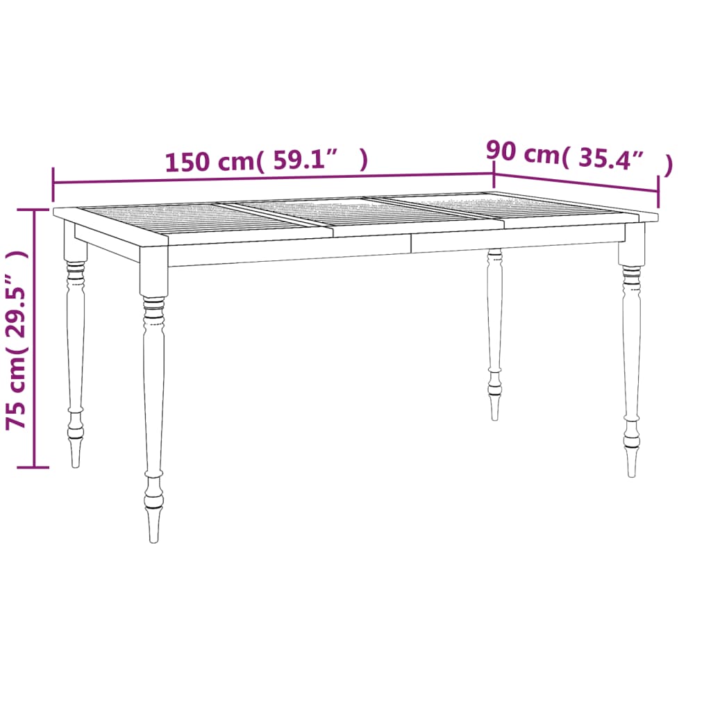 Batavia Batavia Maciza Wood 150x90x75 cm