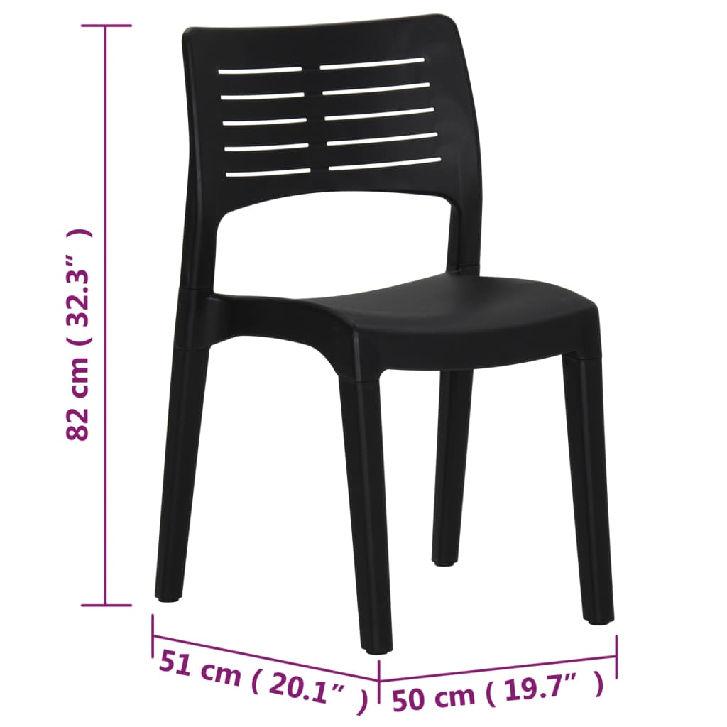 Garden chairs 2 units polypropylene gray anthracite