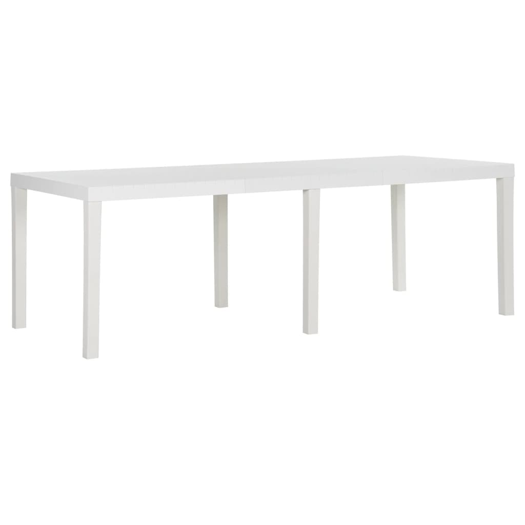 Vetonek Mesa de jardín PP blanco 220x90x72 cm