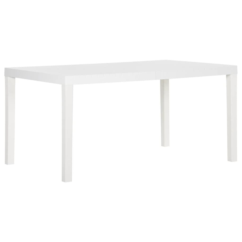 Vetonek Mesa de jardín PP blanco 150x90x72 cm