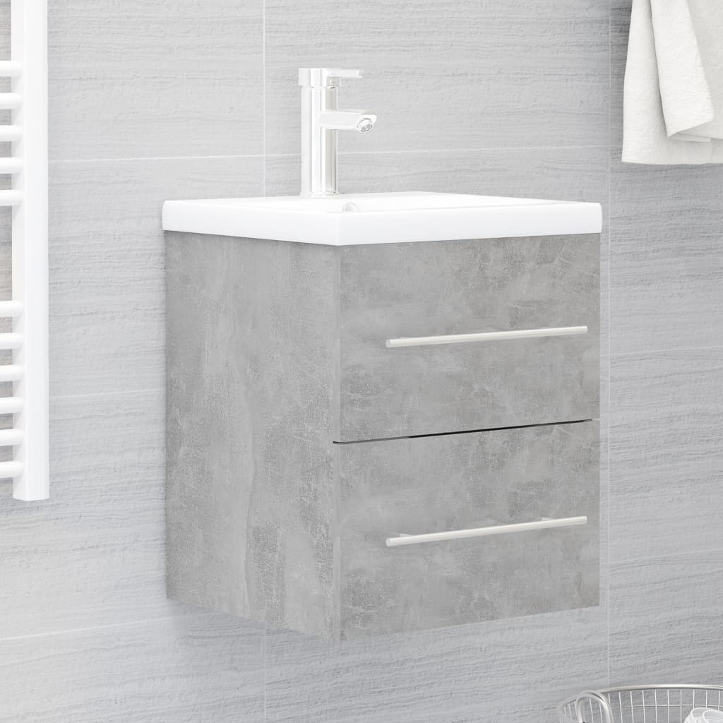 Vetonek Mueble con lavabo madera de ingeniería gris hormigón