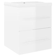 Mueble con lavabo madera de ingeniería blanco brillo V0122 Vetonek