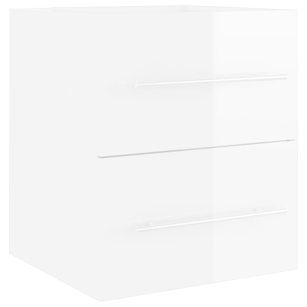 Mueble con lavabo madera de ingeniería blanco brillo V0122 Vetonek