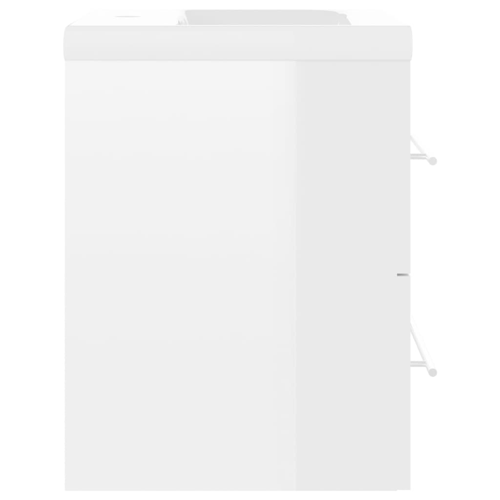 Mueble con lavabo madera de ingeniería blanco brillo V0122 Vetonek