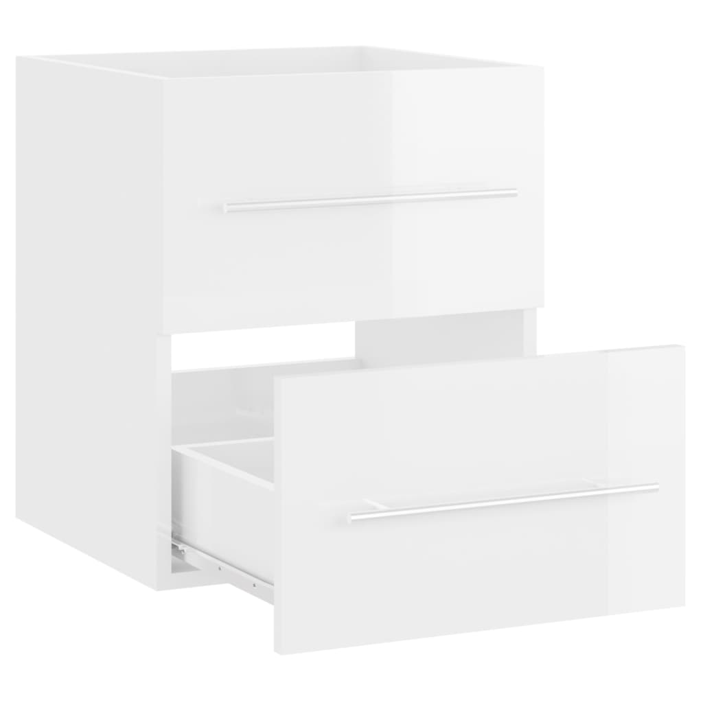 Mueble con lavabo madera de ingeniería blanco brillo V0122 Vetonek