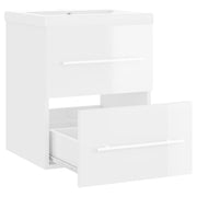 Mueble con lavabo madera de ingeniería blanco brillo V0122 Vetonek