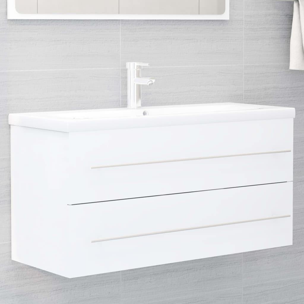 Vetonek Mueble con lavabo madera de ingeniería blanco