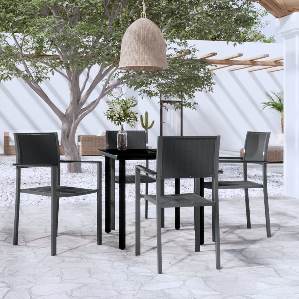 Vetonek Juego de comedor para jardín 5 piezas negro