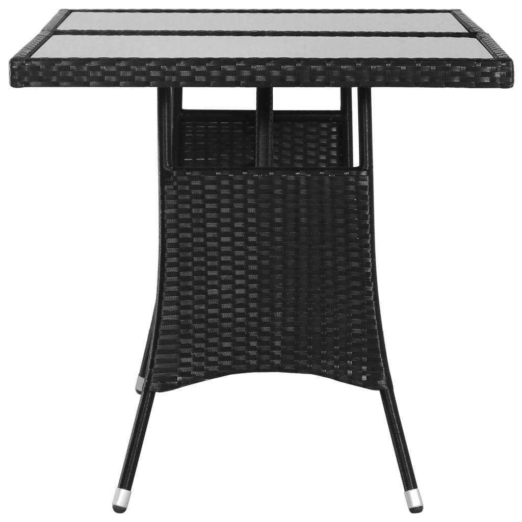 Garden Table 140x80x74 cm Black synthetic rattan