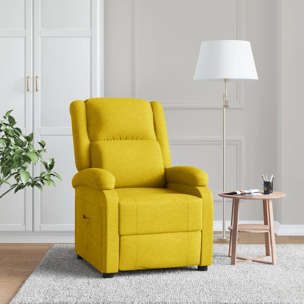 Vetonek Sillón reclinable de tela amarillo