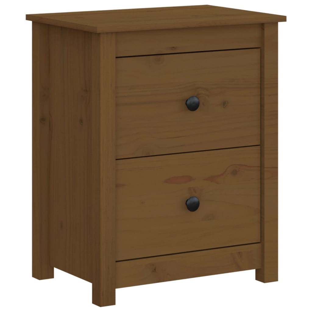 Mesita de noche madera maciza de pino marrón miel 50x35x61,5 cm vidaXL